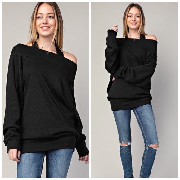 Tops - Hayden So Comfy Black Knit Top